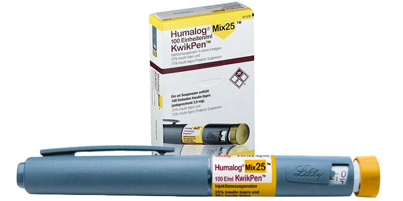 Инсулин Хумалог Микс 25/75 - упаковка и KwikPen
