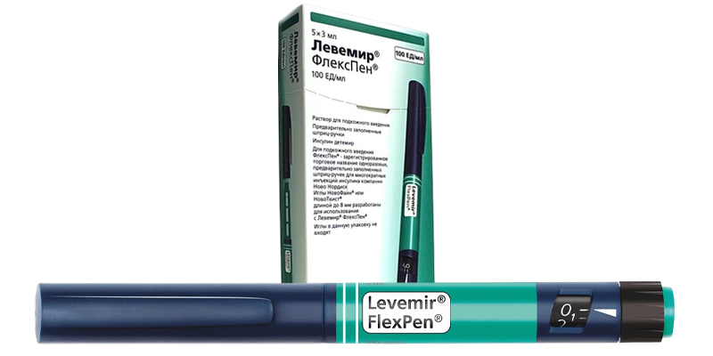 Инсулин Левемир - упаковка и картридж