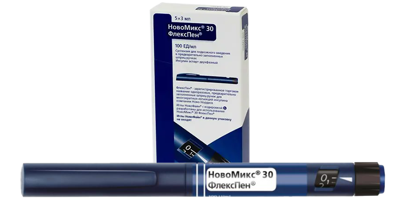 Инсулин Новомикс - упаковка и картридж
